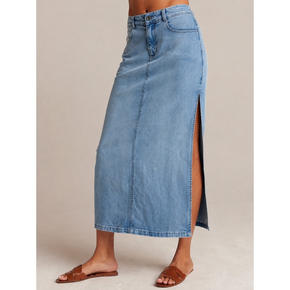 Bella Dahl Dresses & Skirts - bella dahl Indigo Tencel Cotton Stretch Skirt Ocean Mist Size 25